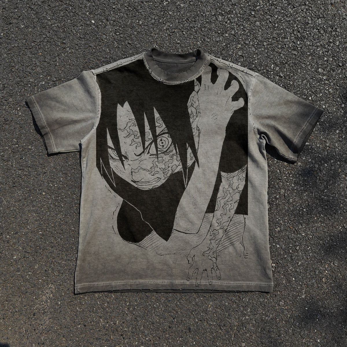 Sasuke Uchiha "The Avenger" Acid Wash T-shirt