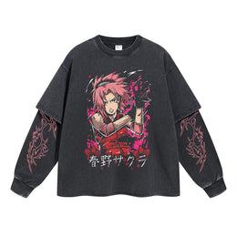 Sakura Vintage Double Sleeve T-shirt