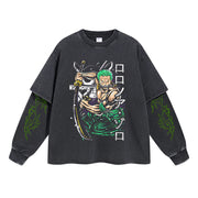 Roronoa Zoro Vintage Double Sleeve T-shirt