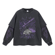 Sasuke Uchiha Vintage Double Sleeve T-shirt