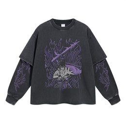 Sasuke Uchiha Vintage Double Sleeve T-shirt