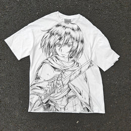 Mikasa Ackerman Acid Wash T-shirt