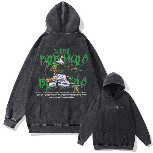 Roronoa Zoro "Three-Sword Style" Vintage Hoodie
