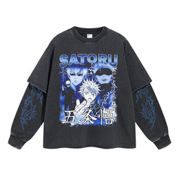 Gojo Satoru Vintage Double Sleeve T-shirt