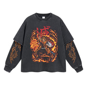 Rengoku Kyojuro Vintage Double Sleeve T-shirt