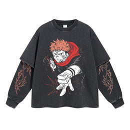 Yuji Itadori Vintage Double Sleeve T-shirt