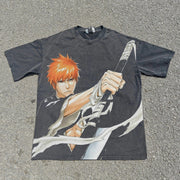 Ichigo Kurosaki Acid Wash T-shirt